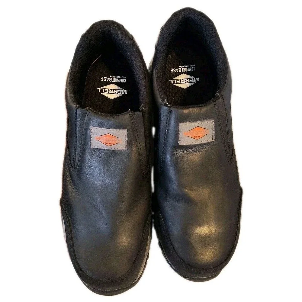 Merrell Moab Moc Mens 11.5 W Wide Composite Toe Work Shoes WP EH Slip Resistant